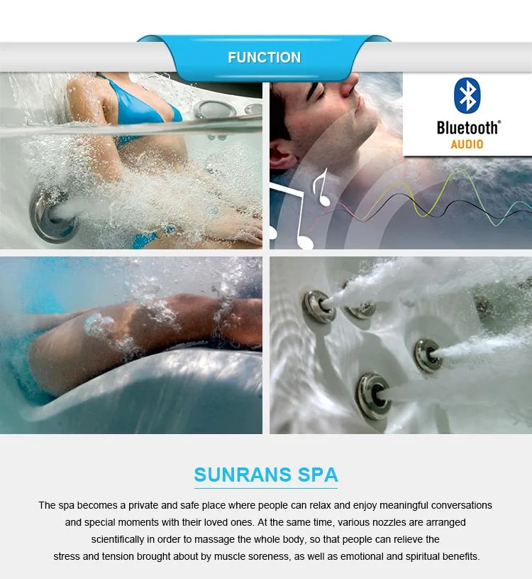 Sunrans Luxury Fiberglass Swimming Pool SPA Outdoor Garden Dual Zone Swim Pool and SPA