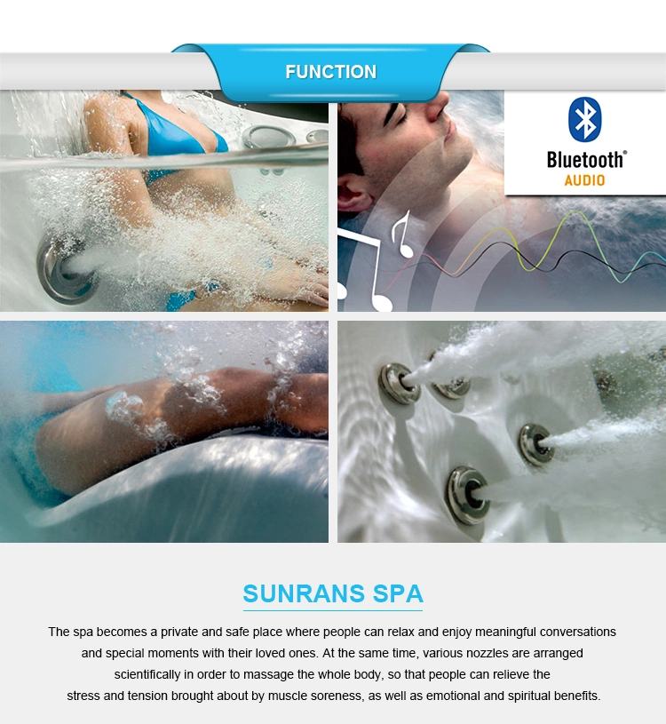 Sunrans Family Used Outdoor Air Jet Dual Zone Hydrotherapy Exercise Swim SPA with Touchscreen Panel Above Ground Swimming Pool