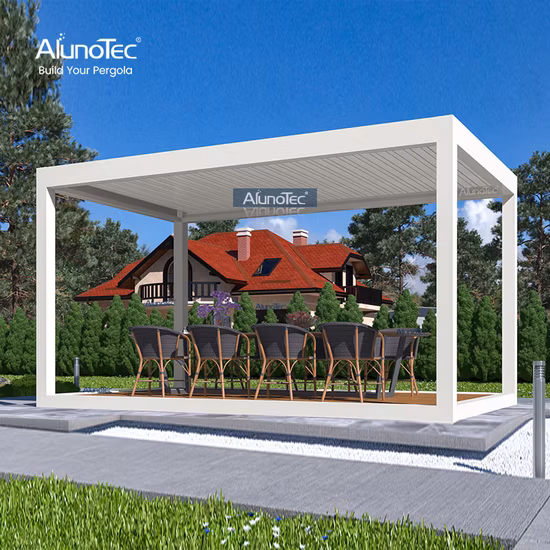 Luxury Waterproof Pergola Design Automatic SPA Arch Aluminum Louvre Roof Awning Roof Patio Pavilion Pergolas Tent Outdoor Garden Furniture Gazebo