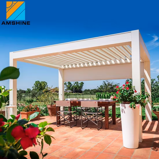 DIY Bespoke Outdoor Remote Control Wedding Tent Outdoor SPA Canopy Patio Louvre Roof Awning Carport Balcony Pergolas Aluminum Pergola Garden Gazebo