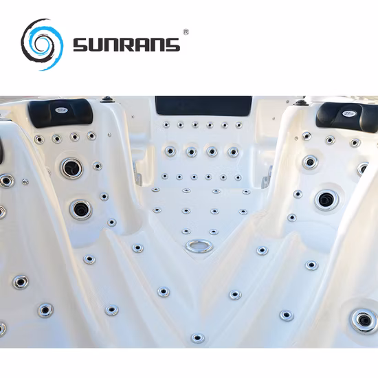 Sunrans Family Used Outdoor Air Jet Dual Zone Hydrotherapy Exercise Swim SPA with Touchscreen Panel Above Ground Swimming Pool
